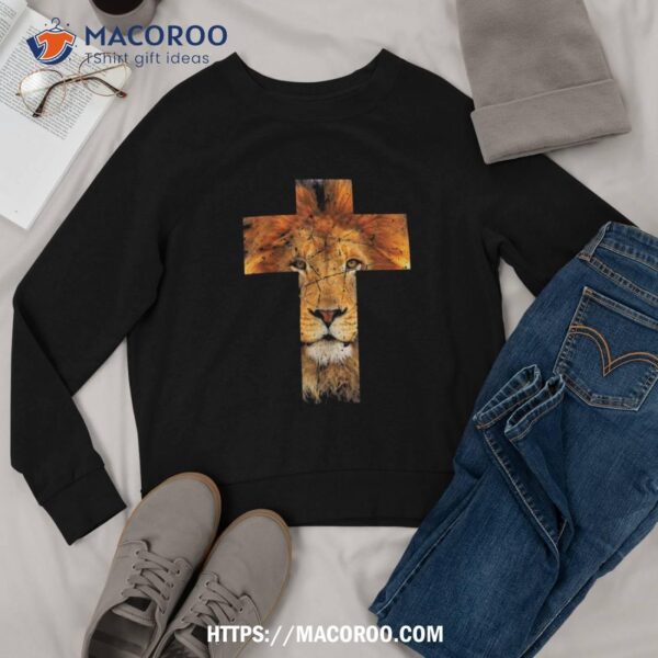 Lion Cross Christian Faith King Lord Bible Image Judah Shirt