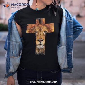 lion cross christian faith king lord bible image judah shirt tshirt