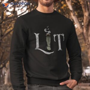 lit funny halloween witch pagan burning sage smudge stick shirt sweatshirt