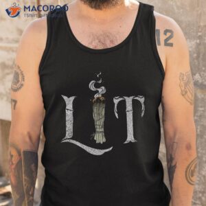 lit funny halloween witch pagan burning sage smudge stick shirt tank top