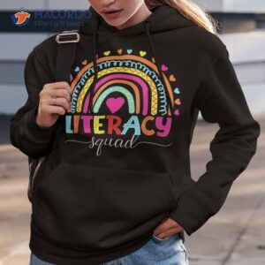 literacy squad reading teacher rainbow back to school shirt hoodie 3