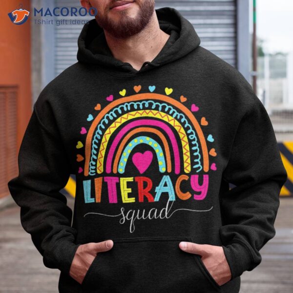 Literacy Squad Reading Teacher Rainbow Back To School Shirt