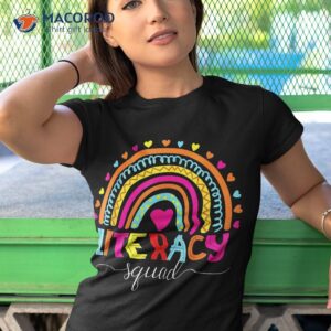 Literacy Squad Reading Teacher Rainbow Back To School Shirt