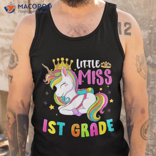 Little Miss 1st Grade Back To School Hello First Girls Shirt