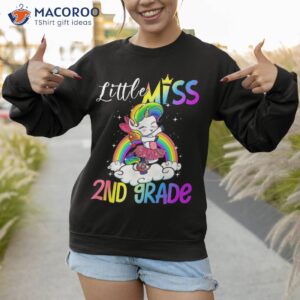 little miss 2nd second grade unicorn back to school girls shirt sweatshirt