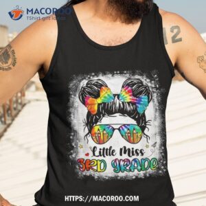 little miss 3rd grade messy bun girl back to school student shirt tank top 3