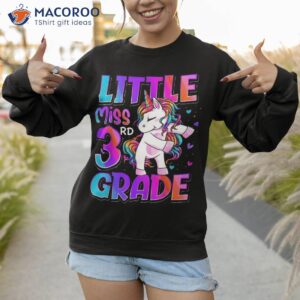 little miss 3rd grade unicorn back to school girls shirt sweatshirt