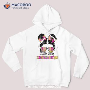 little miss kindergarten girl messy bun back to school kids shirt hoodie