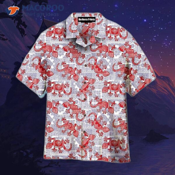 Lizard Silhouette Hawaiian Shirts