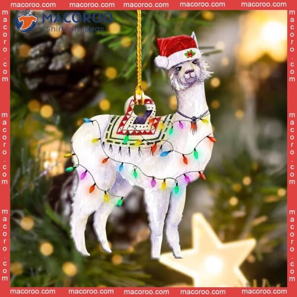 Llama Light Custom-shaped Christmas Acrylic Ornament