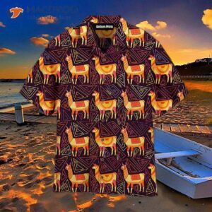 Llama-printed Indian Tribal-style Hawaiian Shirts