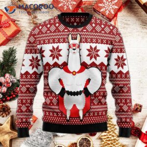 Llama Superhero Ugly Christmas Sweater