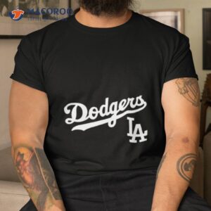 los angeles dodgers fanatics branded team lockup shirt tshirt