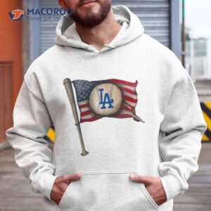 los angeles dodgers tiny turnip toddler baseball flag shirt hoodie