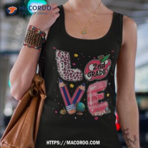 love 2nd grade funny back to school second grade teacher kid shirt tank top 4