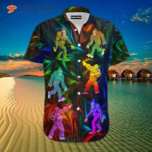 Love Big Foot Neon Colorful Hawaiian Shirts