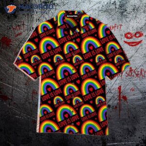 “love Is Love” Lgbt Pride Red And Colorful Hawaiian Shirts