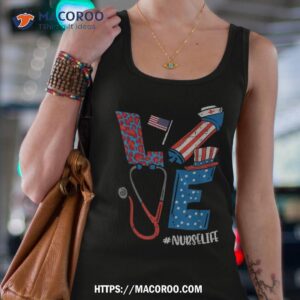 love leopard nurse life 4th of july scrub top patriot shirt tank top 4