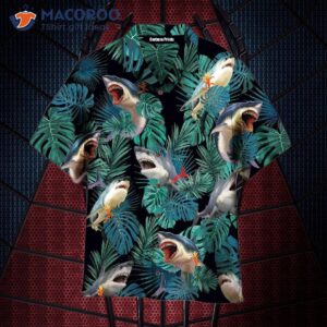 love shark green tropical hawaiian shirts 0