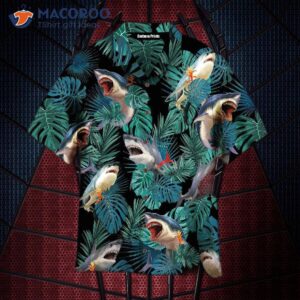 love shark green tropical hawaiian shirts 1