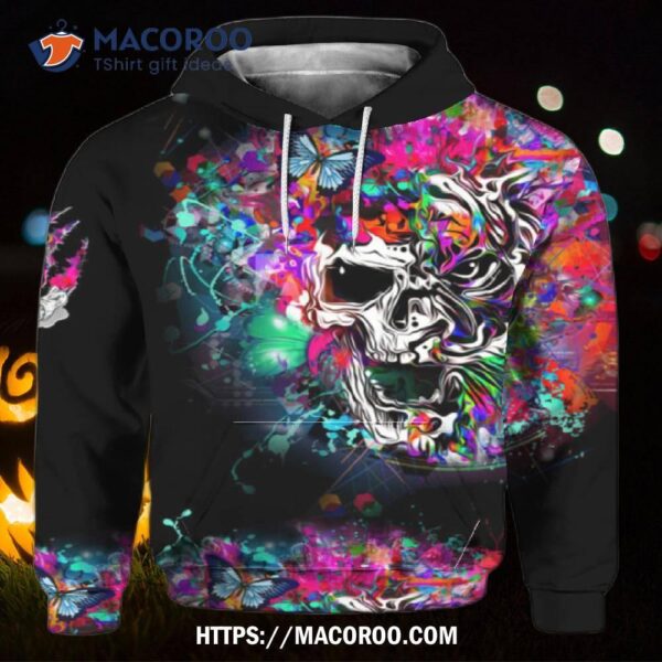 Love Skull All Over Print 3D Hoodie, Halloween Presents