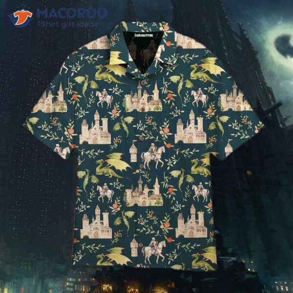 Magic Kingdom Castle Dragon Knights Pattern Hawaiian Shirts