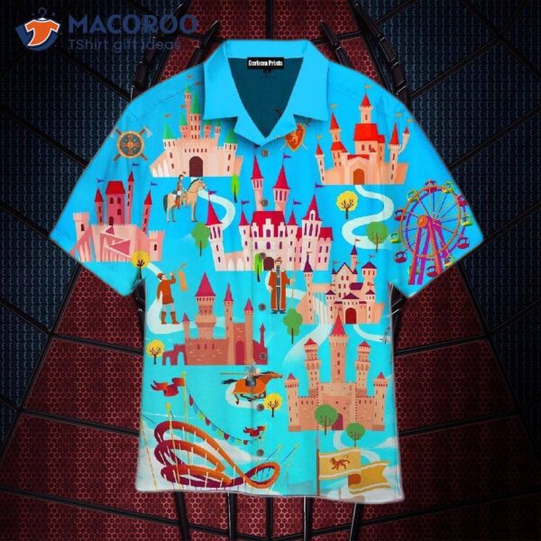 Magic Kingdom Pattern Blue Hawaiian Shirts