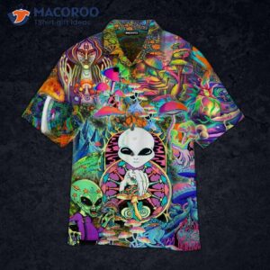 Magic Mushroom Alien Trippy Colorful Hawaiian Shirts