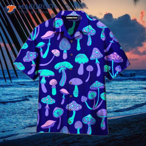 Magic Mushroom Psychedelic 60s Hippie Colorful Hawaiian Shirts