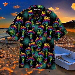 Magic Psychedelic Neon Hawaiian Mushroom Shirts