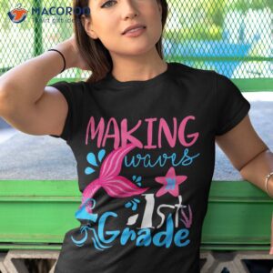 making waves in 1st grade mermaid back to school girls tee shirt tshirt 1