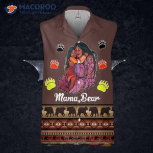 Mama Bear’s Native Pattern Brown Hawaiian Shirts