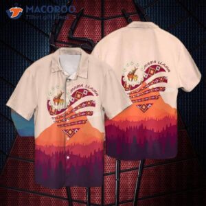 Mama Llama’s Pink Mountain Hawaiian Shirts