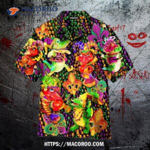 Mardi Gras Alligator Hawaiian Shirt