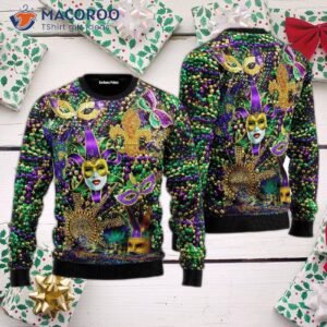 Mardi Gras Color Festival Ugly Christmas Sweater