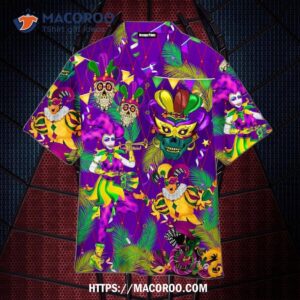 Mardi Gras Fat Tuesday Carnival Jester Clowns Hawaiian Shirt