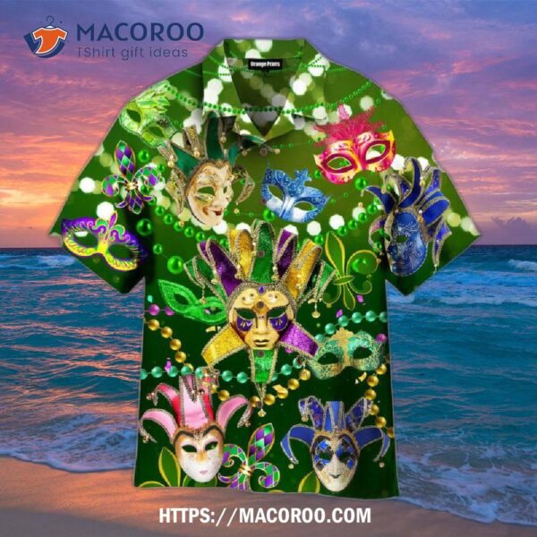 Mardi Gras Fat Tuesday Masks Carnival Hawaiian Shirt