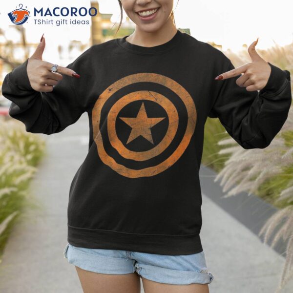 Marvel Captain America Tonal Orange Cut-out Halloween Shirt