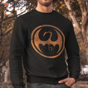 marvel iron fist dragon logo orange tonal cut out halloween shirt sweatshirt