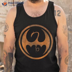 marvel iron fist dragon logo orange tonal cut out halloween shirt tank top