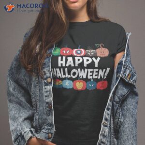 marvel super heroes decorated pumpkins happy halloween shirt tshirt 2