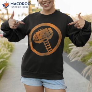 marvel thor hammer logo orange tonal cut out halloween shirt sweatshirt 1