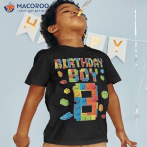 master builder 8th birthday boy 8 year building bricks shirt tshirt