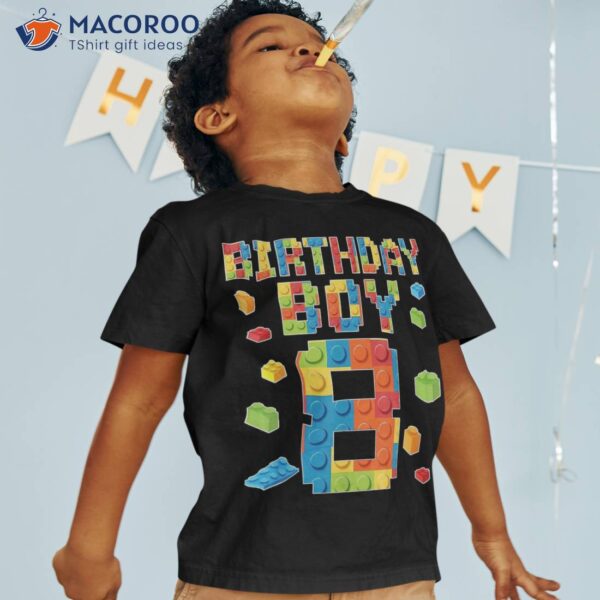 Master Builder 8th Birthday Boy 8 Year Building Bricks Shirt