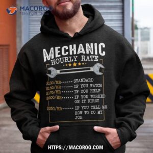 mechanic hourly rate labor rates funny co workers car lover shirt hoodie