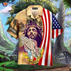 “memorial Day, Jesus Bless For American Veterans Hawaiian Shirts.”