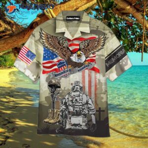 Memorial Day Veteran And Eagle Hawaiian Shirts