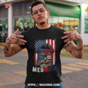 Meowica Cat Mullet American Flag Patriotic 4th Of July Usa Shirt