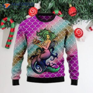 Mermaid-light Ugly Christmas Sweater