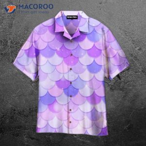 Mermaid-purple-patterned Hawaiian Shirts